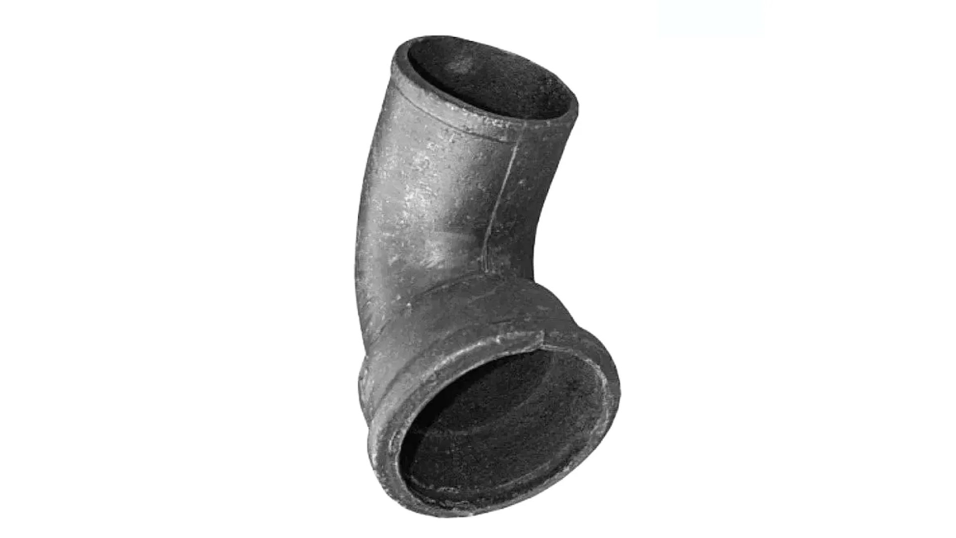 Отвод чугунный 250 мм отвод раструбный, гладкий конец 10°